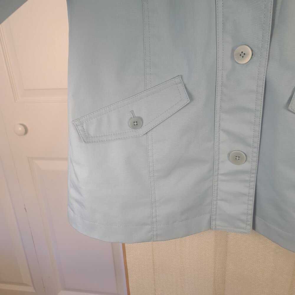 Talbots Hooded Light Blue Rain Jacket/Coat Women's XS - Picture 6 of 16